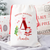 Personalized Santa Sack for Girls, Pink Bow Christmas Gift Bag, Custom Special Delivery, Faux Glitter Initial Name, Cute Snowman Santa Claus