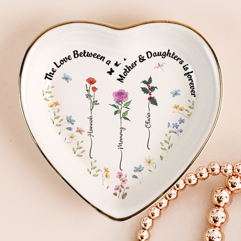 The Love Between A Mother & Children Is Forever - Personalized Jewelry Dish - Gift For Mom