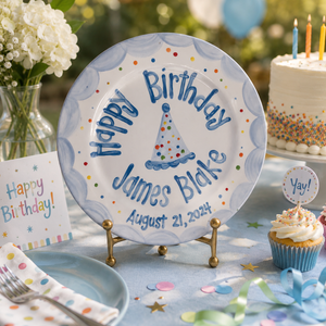 Personalized Boys Birthday Ceramic Plate, Happy Birthday Boy, Gift For Son, Birthday Gift