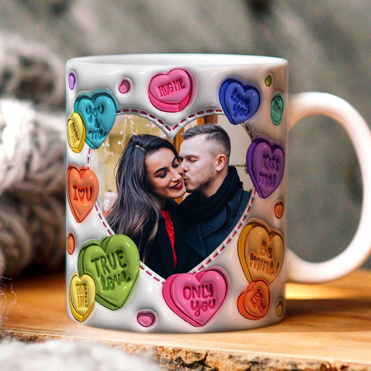 You & Me True Love Custom Photo - Personalized 3D Inflated Effect Printed Mug - Gift For Couple