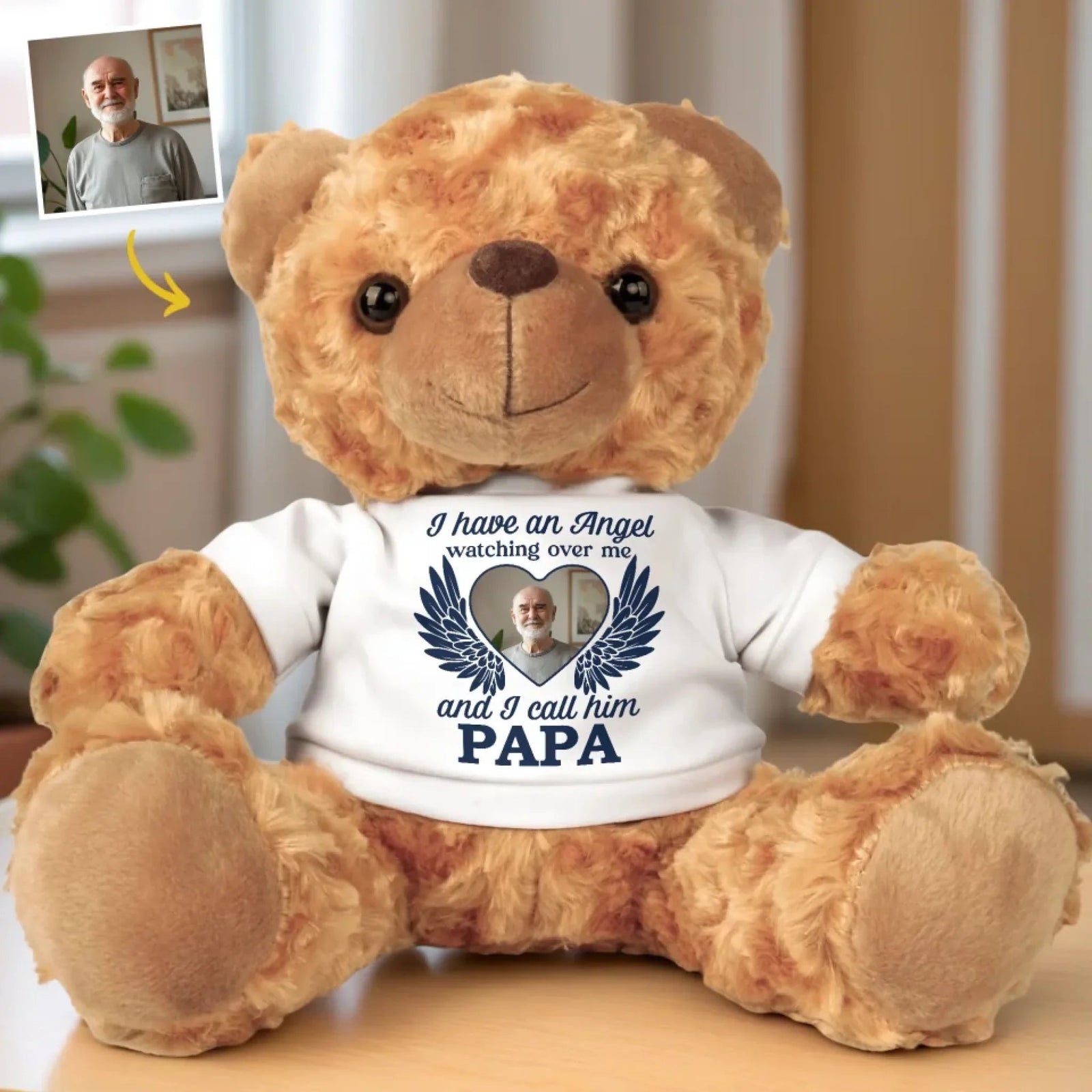 I Have An Angel Watching Over Me - Personalized Teddy Bear Plush - Memorial Gift