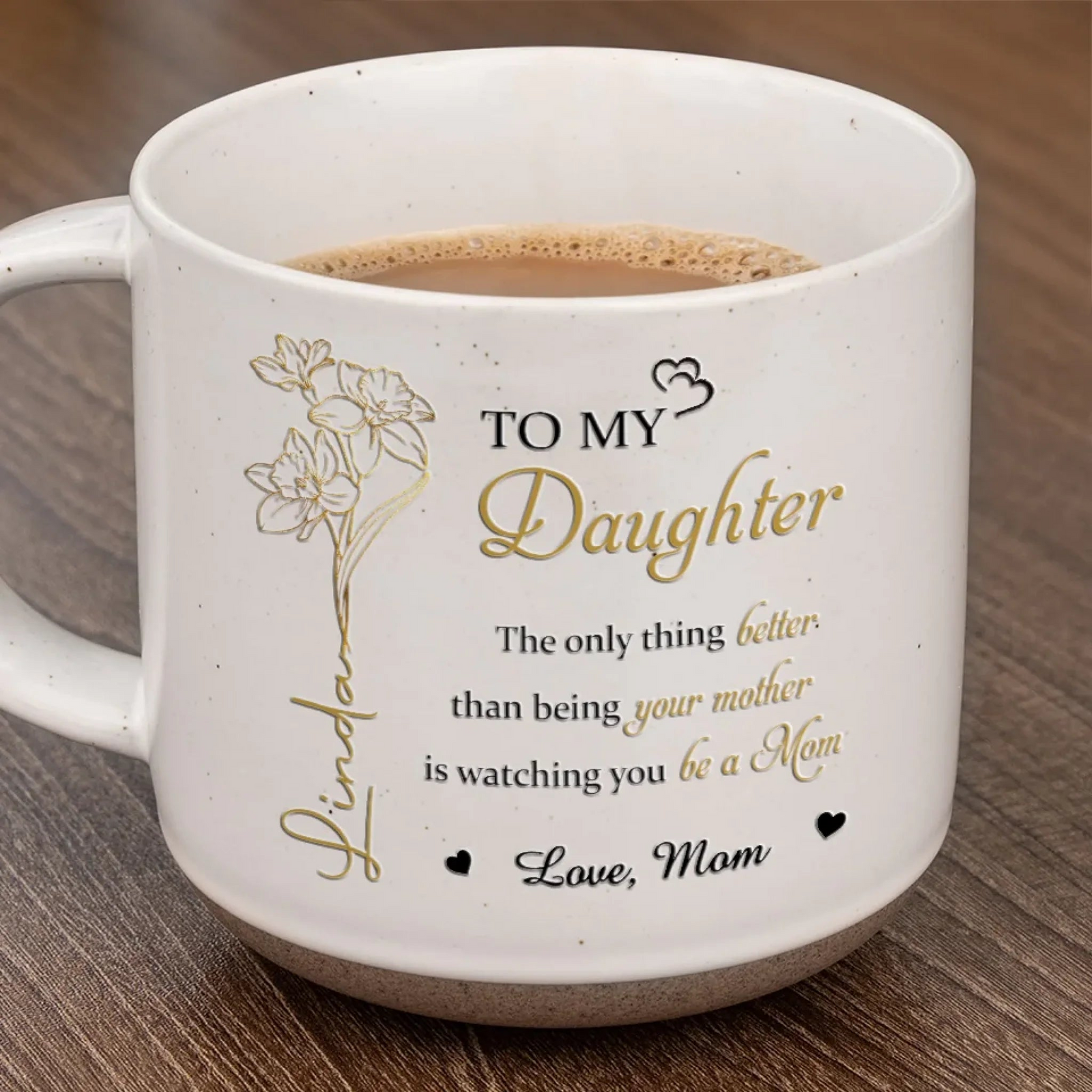 To My Daughter Watching You Being A Mom - Personalized Pottery Mug - Gift For Daughter On Mother's Day