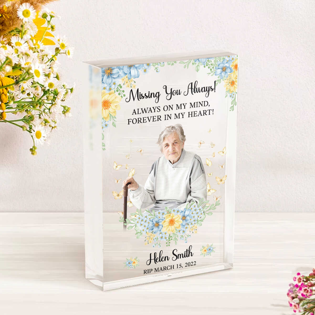 Missing You Always Custom Photo Of Your Loved One - Personalized Acrylic Plaque - Memorial Gift