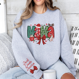 Custom Christmas Mama Sweatshirt, Coquette Bow Christmas Mama , Christmas Mama Claus Sweater, Christmas Mom Gift