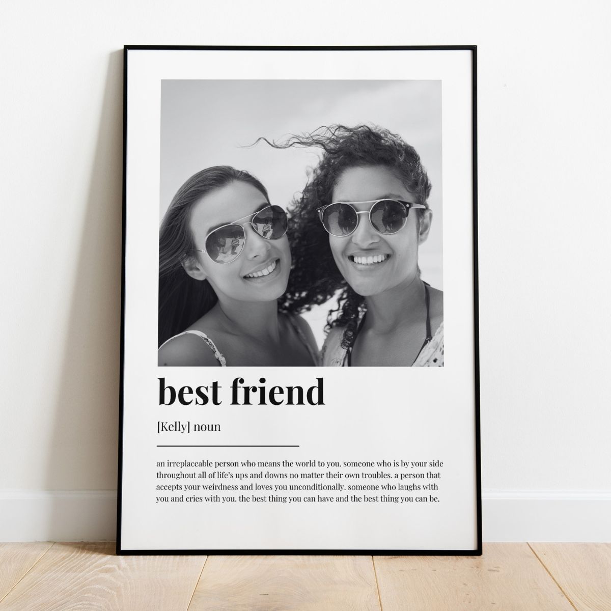 Best Friend Definition Canvas, Wall Art Decor, Best Friend Gift, Photo Definition Canvas, Custom Gift With Photo