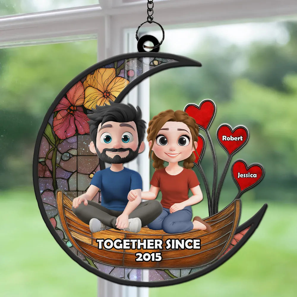Couple Together Since Year - Personalized Suncatcher - Anniversary Gift, Valentine's Day Gift For Couple