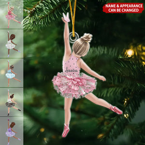 Baby Girl Ballet Personalized Christmas Ornament, Gift For Ballerina