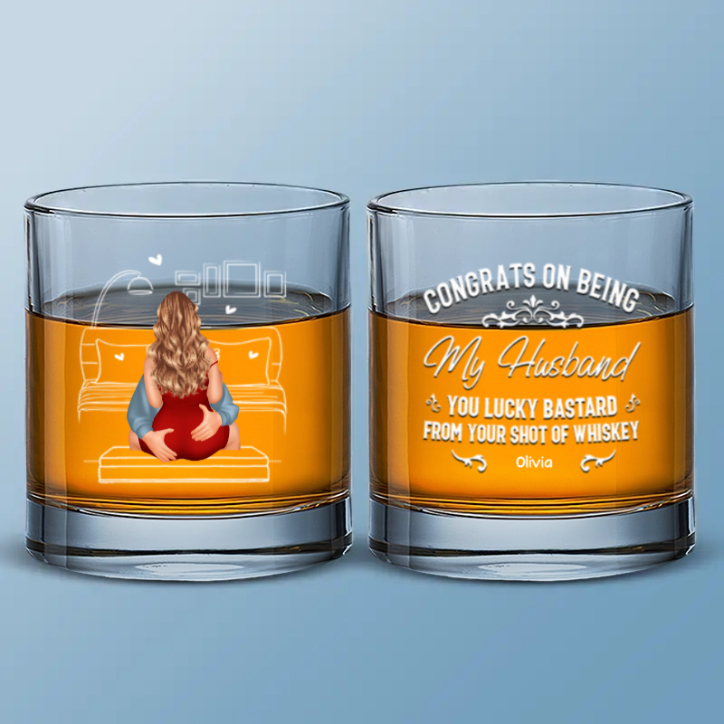 I Am Your Shot Of Whiskey - Personalized Wine Glass - Gift For Husband, Anniversary Gift, Valentine's Gift