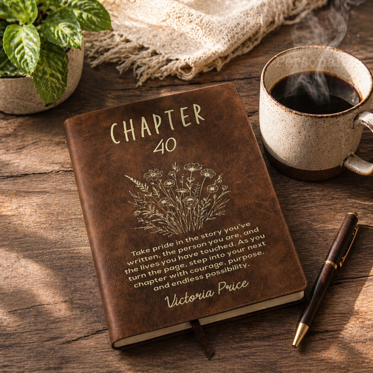Birthday Gift Best Friend Personalized Name, Journal Gift for Her, Bookish Birthday Gift For Book Lovers, One More Chapter
