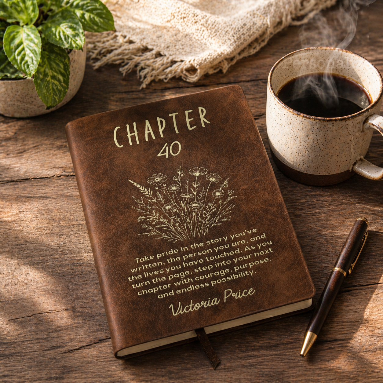 Birthday Gift Best Friend Personalized Name, Journal Gift for Her, Bookish Birthday Gift For Book Lovers, One More Chapter