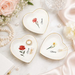 Flowers Are Love's Language - Personalized  Jewelry Plate - Gift For Her, Gift For Mother, Sister, Friends