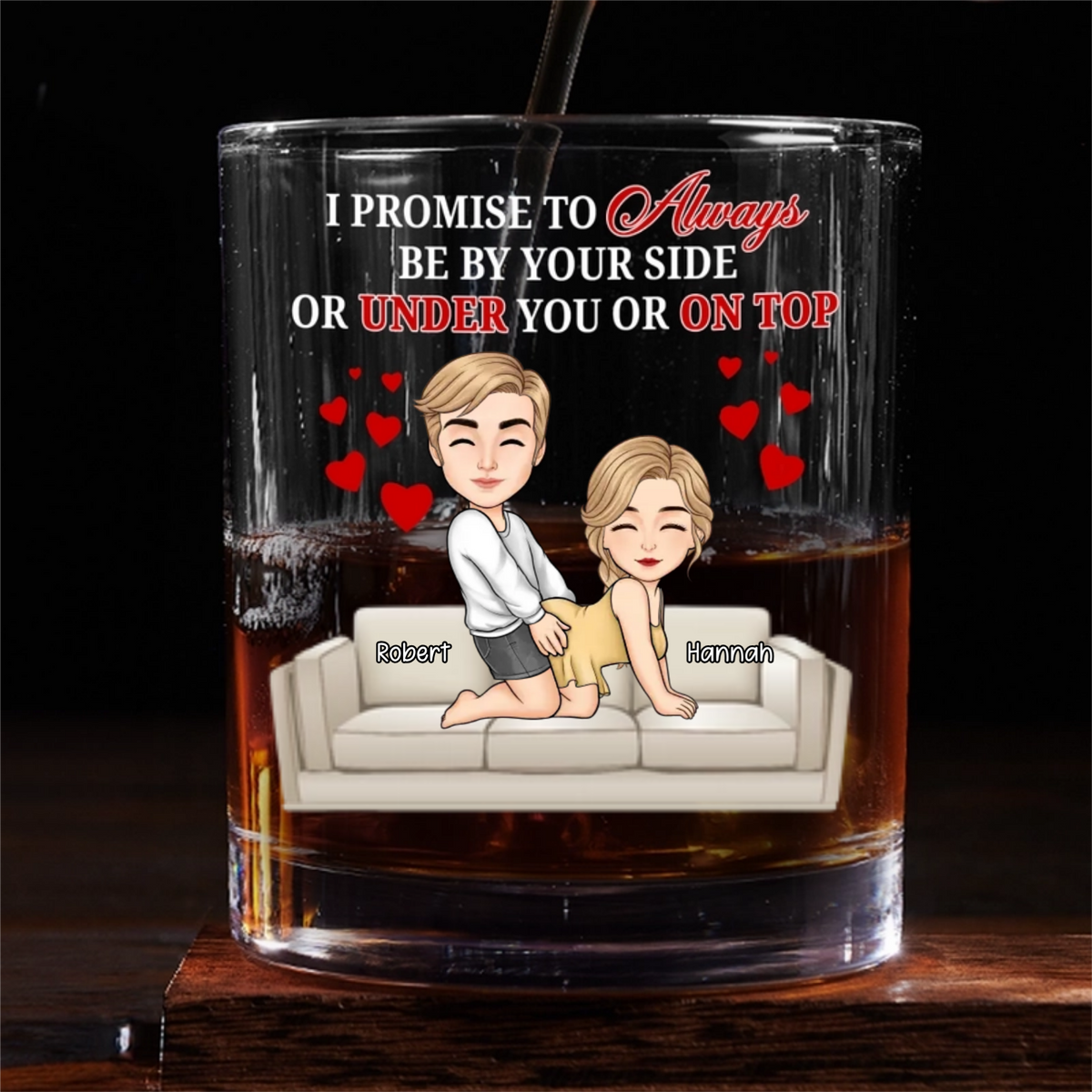 I Will Always Have Your Back - Personalized Whiskey Glass - Anniversary Gift, Valentine's Day Gift For Couple