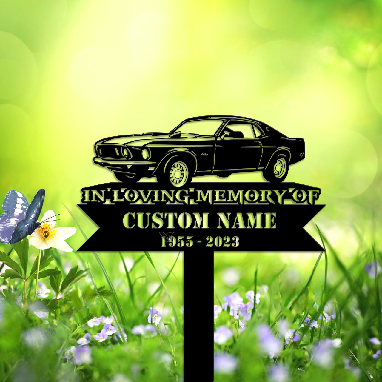 Custom Racing Car Memorial Stake, Personalized Racing Metal Stake, Racing Loss, Sympathy Sign, Grave Marker, Remembrance Stake