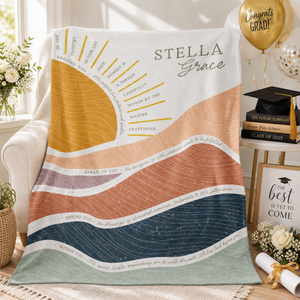 Christian Graduation Gift for Her, Personalized Name Behind You All Your Memories College High School Class of 2026 Grad Gift Throw Blanket