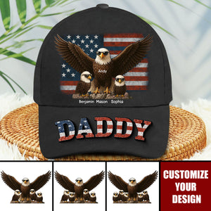 American Eagle Grandpa Dad - Personalized Classic Cap - Father's Day Gift For Dad, Grandpa