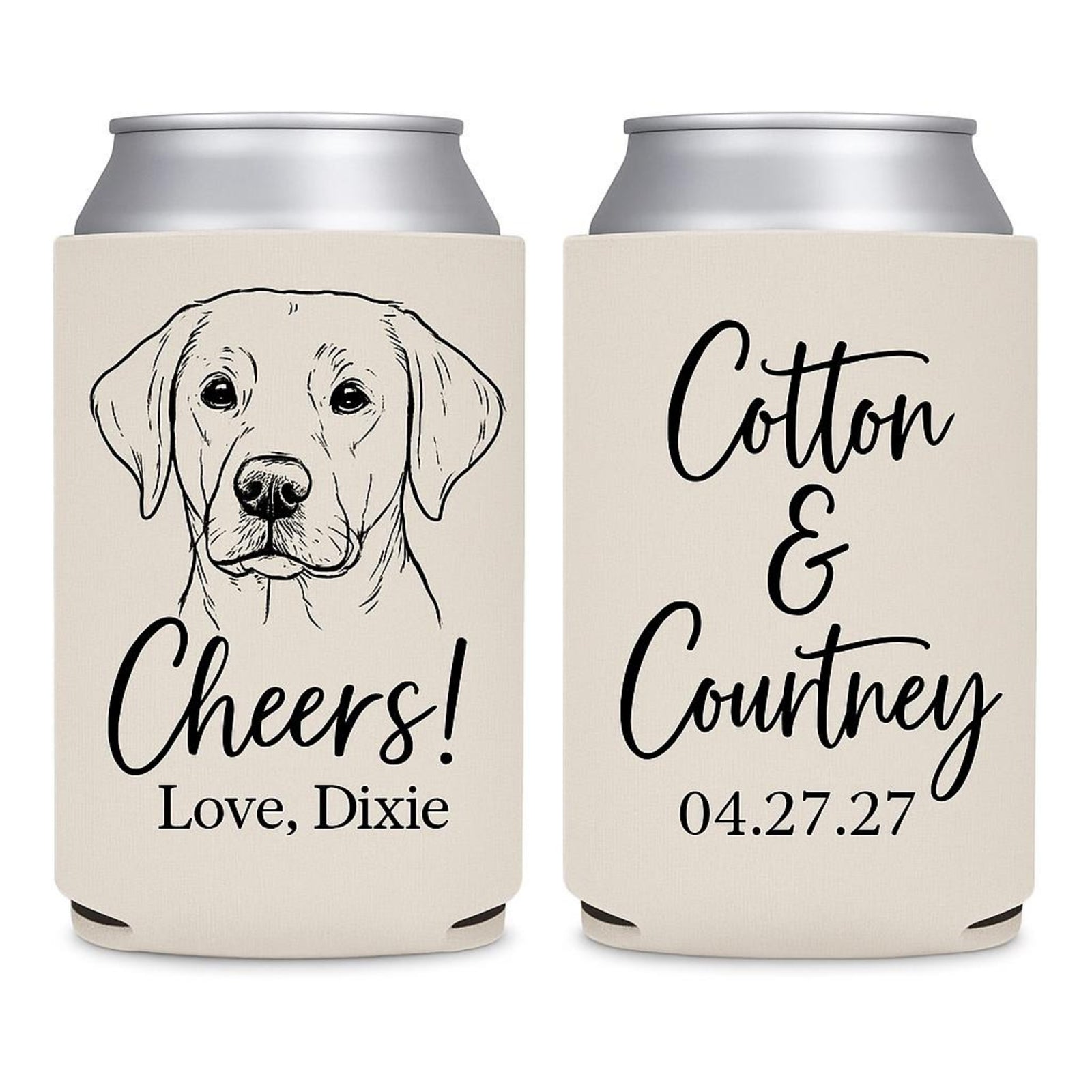 Custom Pet Can Coolers, Custom Dog Can Coolers, Personalized Cat Can Cooler Favors, Pet Party Favors, Pet Birthday Can Coolers