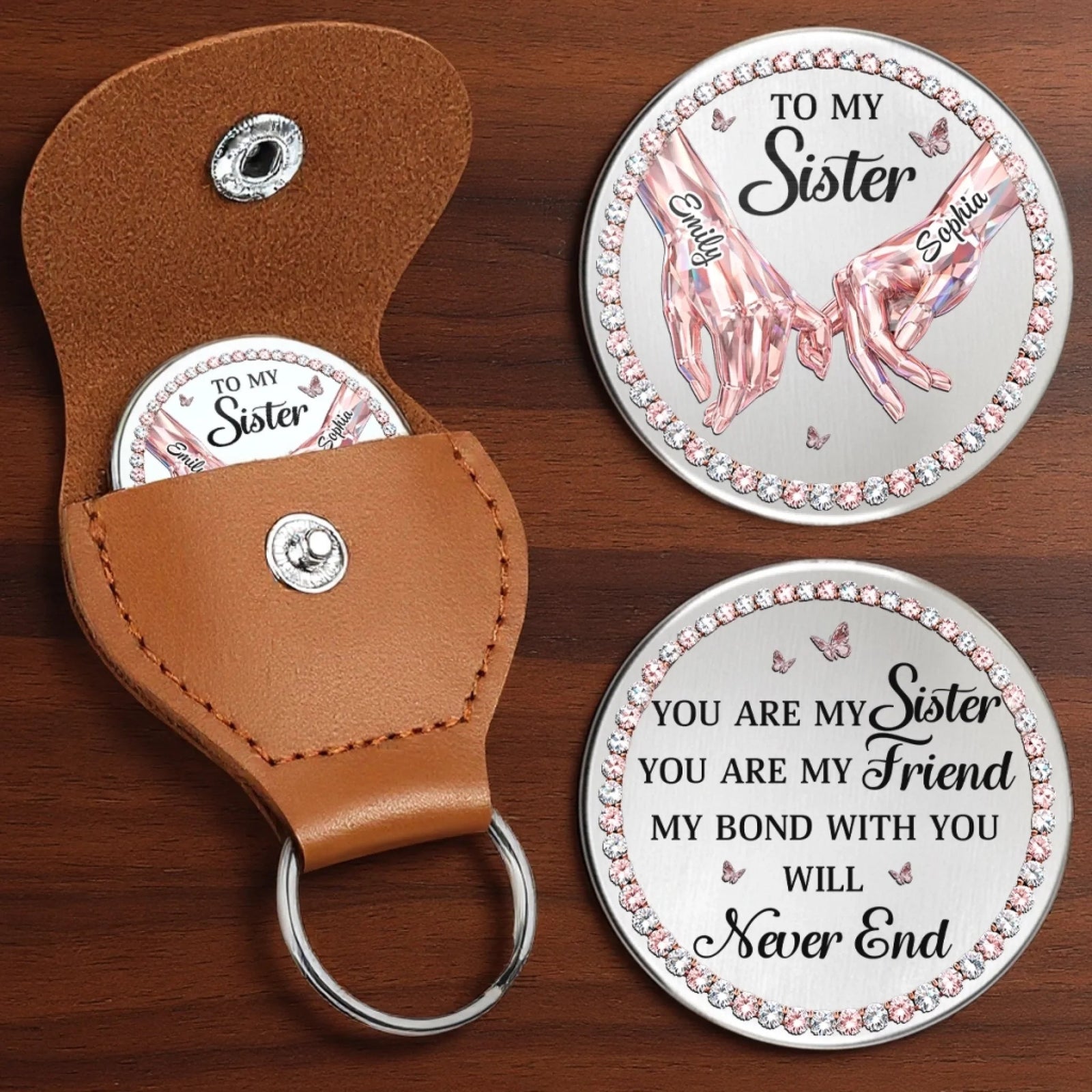 To My Sister My Bond With You Will Never End - Personalized Pocket Hug - Gift For Sister, Bestie
