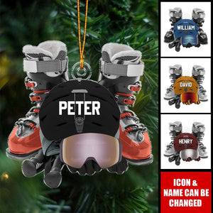 Personalized Skiing Acrylic Ornament, Christmas Gift For Skiing Lovers, Skiing Club