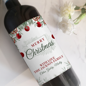 Custom Christmas Wine Labels, Personalized Holiday Wine Label, Gift for Friend, Holiday Party Hostess Gift, Christmas Party, Christmas Gift Ideas
