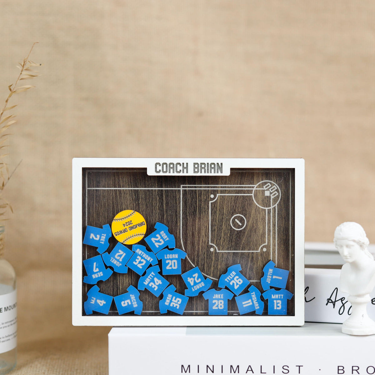 Softball Fridge Magnetic Frame, Personalized Softball Jersey Shaker, Softball Senior Keepsake, Magnet Sport Mini Shaker for Coach, Manager