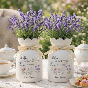 Custom Mother of The Groom Flower Vase, Mother of The Bride Gift Ceramic Vase, Wedding Favor Gift For Mom, Mother's Day Gifts