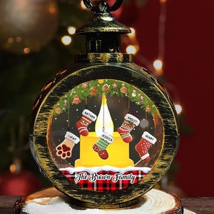 Family Cookie Stockings - Personalized Lantern LED Flameless Candle - Christmas Gift For Family