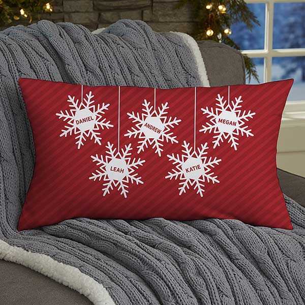 Snowflake Family - Personalized Pillow - Christmas Gift For Family
