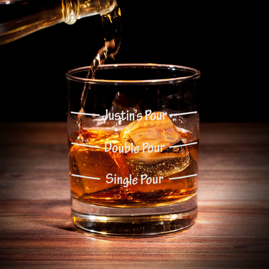 Funny Whiskey Glass Custom Name Single Double Pour, Christmas Gift For Family & Friends