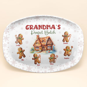 Grandma's Perfect Batch Christmas - Personalized Platter - Christmas Gift For Mom, Grandma