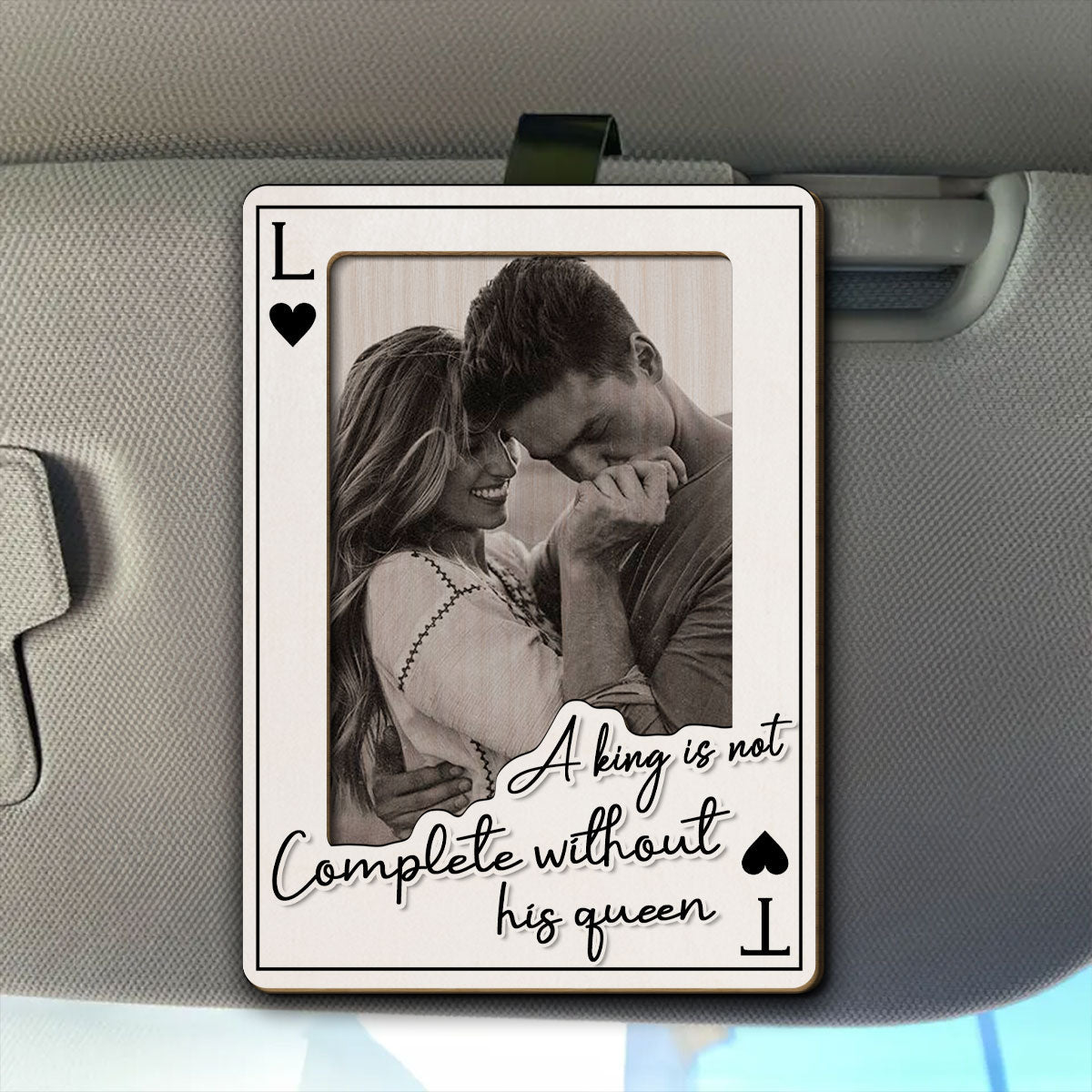 A King Is Not Complete Without His Queen - Personalized Car Visor Clip - Gift For Couple