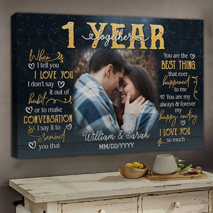 When I Tell You I Love You, 1st Anniversary Gift, Personalized Photo Canvas Prints, Gifts For Couples
