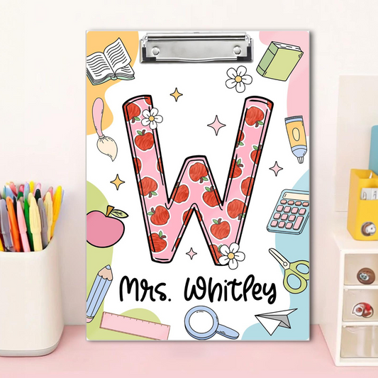 Personalized Teacher Clipboard,Teacher Back to School, Teacher Appreciation, Custom Clipboard, Teacher Acrylic Clipboard,Classroom Must Have