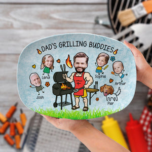 Dad s Grilling Plate, Father s Day Gift From Kids Personalized Grilling Plate Family Grilling Plate Gift With Kids Names, BBQ Gift For Daddy