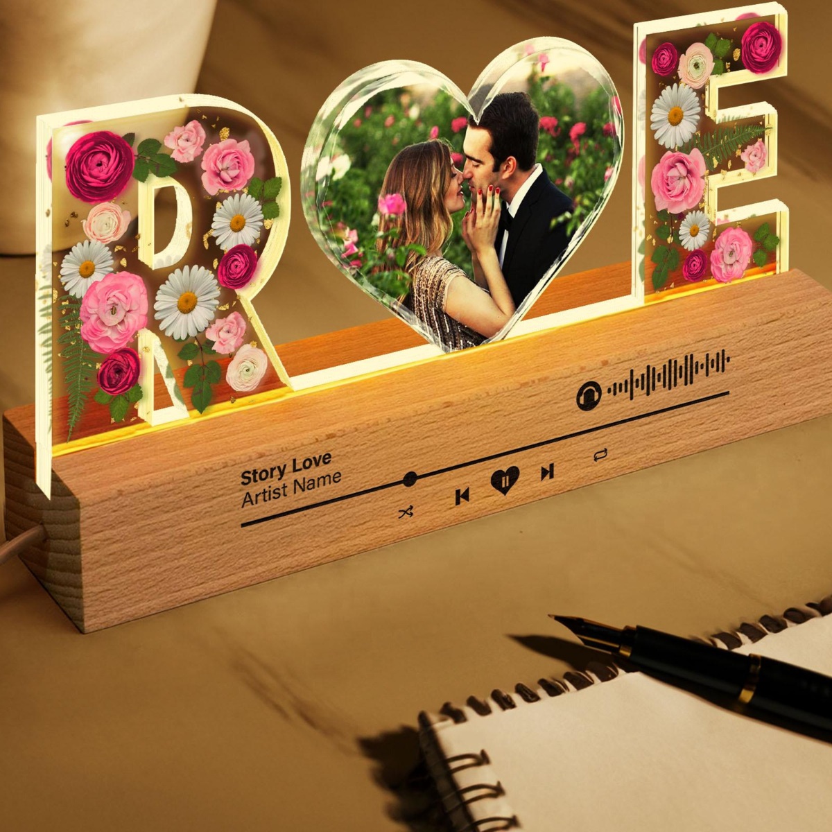 Personalized Couple Names Led Night Light, Song Night Light, Couple Bedroom Decoration, Custom Letter Gift For Couple, Wedding Anniversary