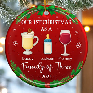 Our First Christmas As A Family Drink - Personalized Ornament - Christmas Gift For Family