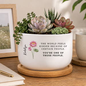 Friend Appreciation Gift Planter, Personalized Ceramic Plant Pot, Custom Name Pot, Coworker Gift