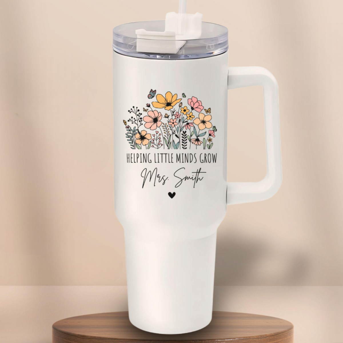 Teacher 40oz Tumbler Helping Little Mind Grow Teacher Tumbler, Teacher Appreciation Gift, Thank You Teacher Travel Tumbler