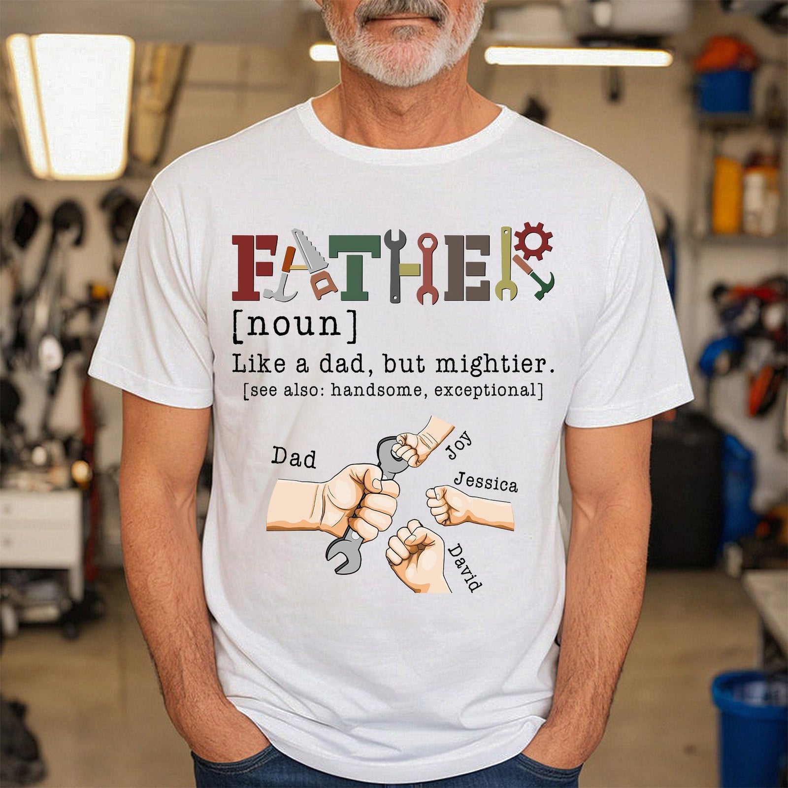 Father Like A Dad But Mightier - Personalized Apparel - Gift For Dad, Father's Day, Birthday Gift