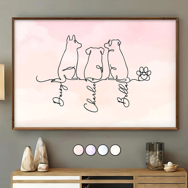 Dog Line - Personalized Canvas - Gift For Dog Lovers, Gift For Family