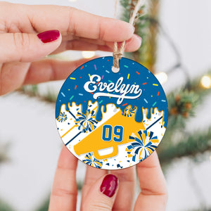 Personalized Cheerleader Ornament, Custom Name & Number Cheerleading Gift, Cheerleader Christmas Ornament, Cheerleader Keepsake Gift
