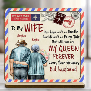 Letter To My Queen - Personalized Wooden Plaque - Anniversary Gift For Couple, Valentine's Day Gift