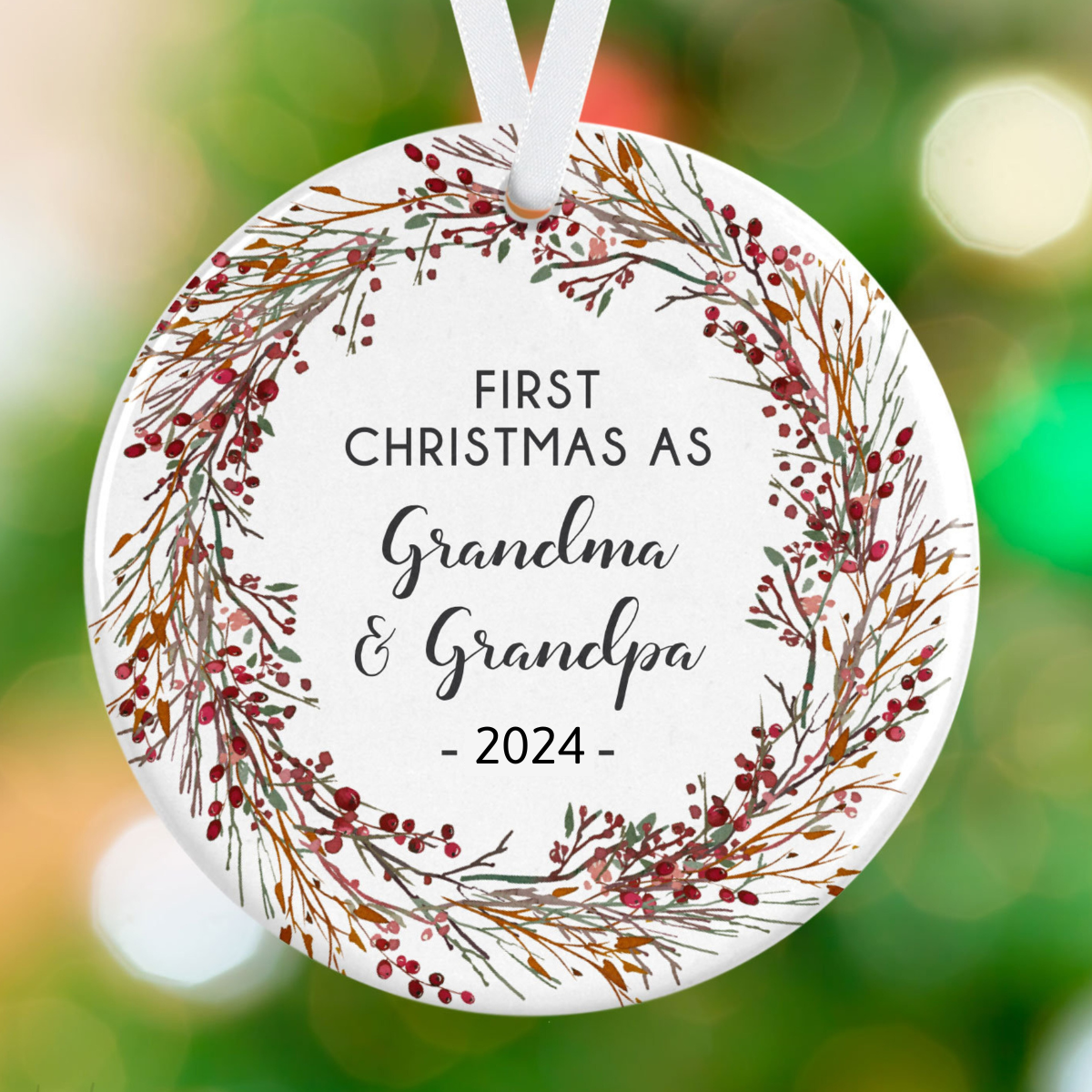 New Grandparents Christmas Ornament - First Christmas Grandparents Ornament - Personalized New Baby Ornament
