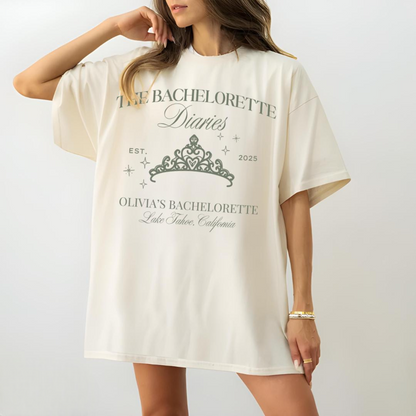 Princess Bachelorette Diaries Shirts, Custom Bach Party tee, Bride to Be Gift, Bridesmaids Gifts, Personalized Bridal Party