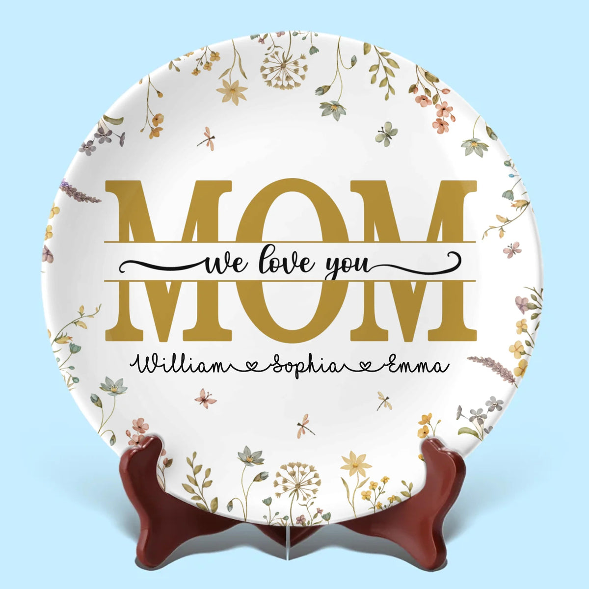 Mom We Love You - Personalized Ceramic Plate - Gift For Mother, Birthday Gift, Mother's Day Gift