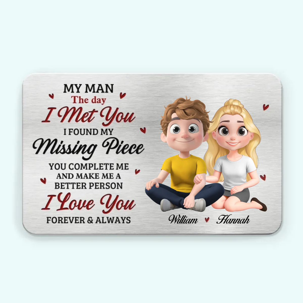 My Man The Day I Met You - Personalized Wallet Insert Card - Gift For Husband, Boyfriend, Anniversary Gift, Valentine's Day Gift