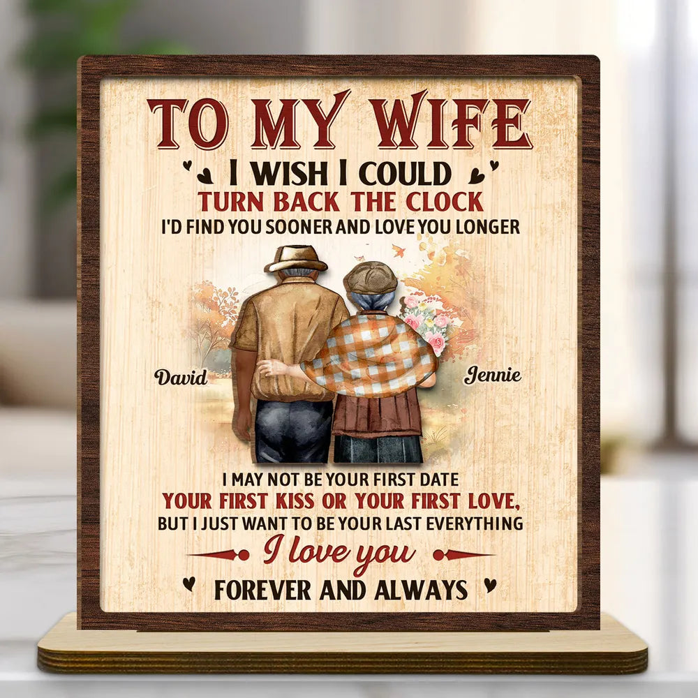 To My Wife I Love You Forever & Always - Personalized Wooden Plaque - Anniversary Gift For Couple, Valentine's Day Gift