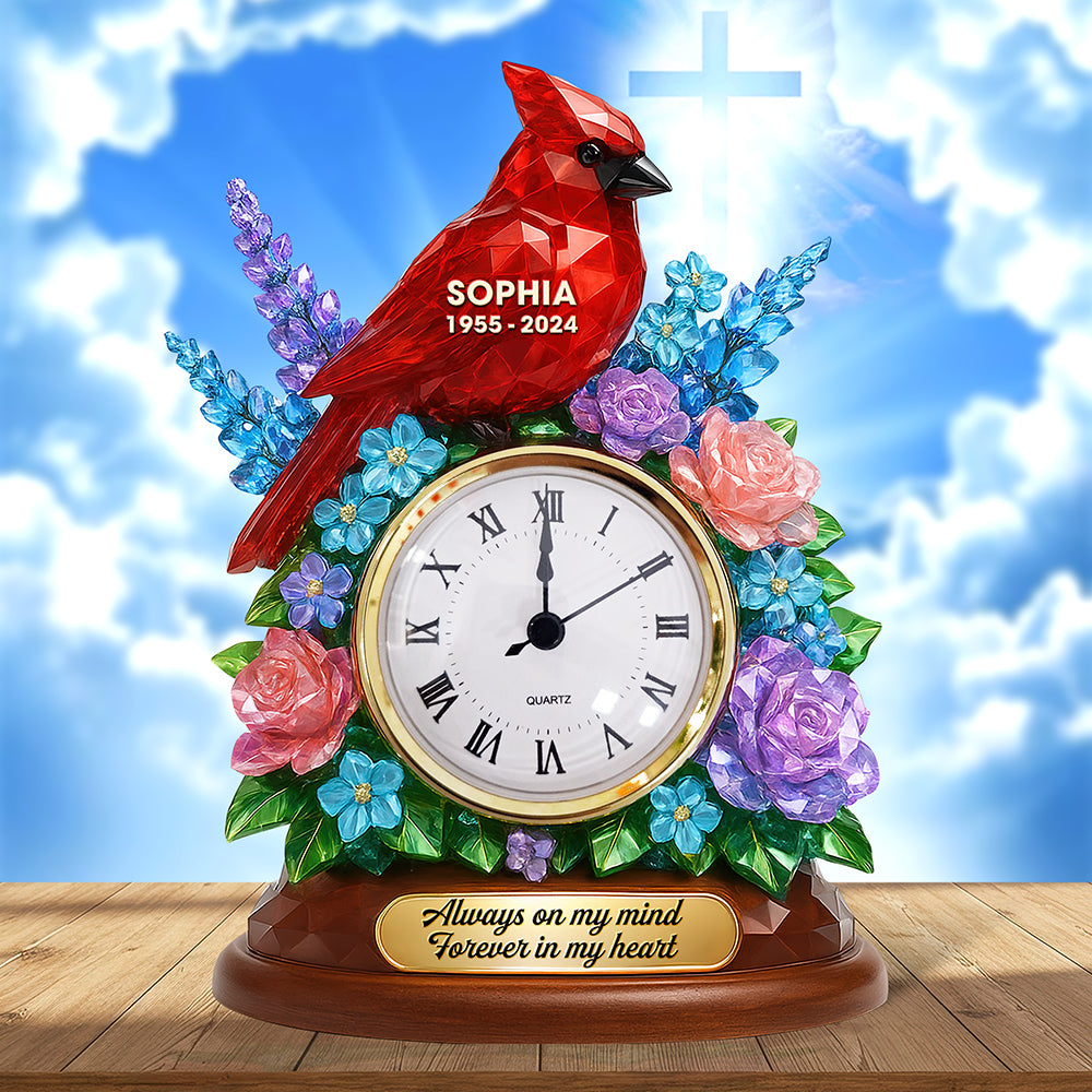 Memorial Desk Clock Plaque - Personalized Acrylic Clock - Memorial Gift