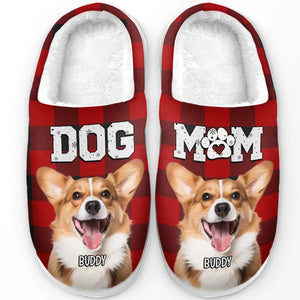 Custom Photo Fur Dad Fur Mom - Personalized Fleece Slippers - Christmas Gift For Pet Owners, Pet Lovers