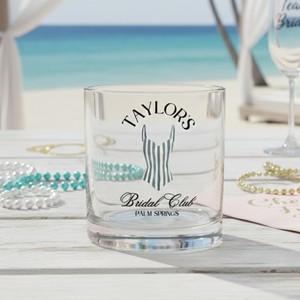Personalized Coastal Bachelorette Whiskey Glass, Custom Whiskey Glass, Beach Bachelorette Party, Lake Life, Palm Springs, Custom Party Favors