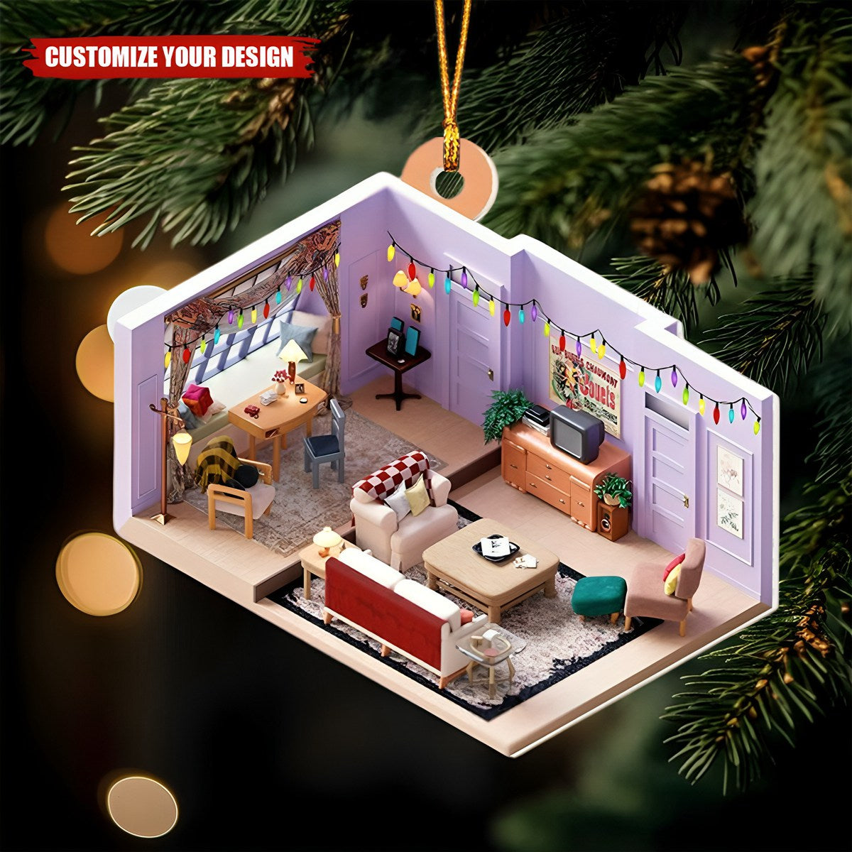 Friends Room, Personalized Acrylic Ornament, Christmas Gift For Friends, Family